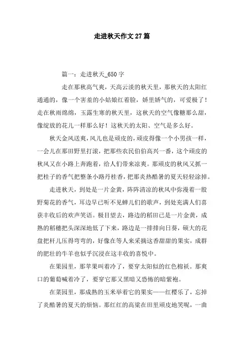 走进秋天作文27篇
