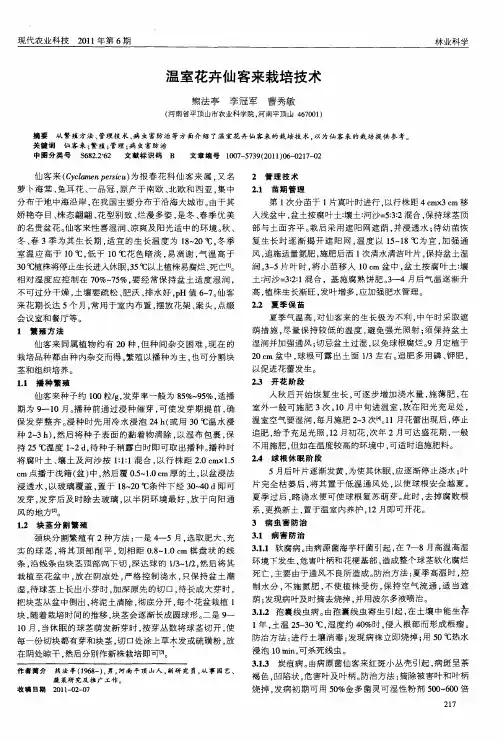温室花卉仙客来栽培技术