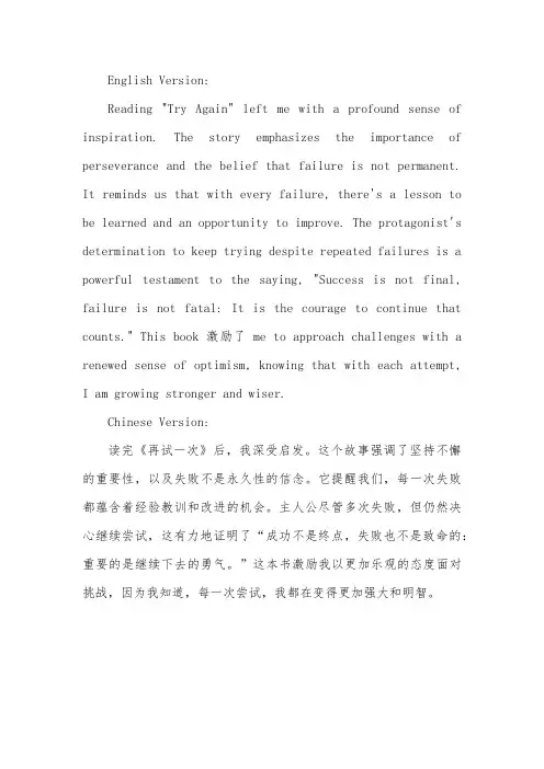 再试一次读后感300字
