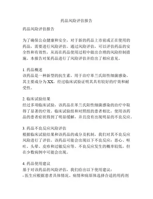 药品风险评估报告