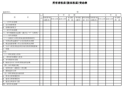 新企业会计准则下整套财务报表格式Excel模板
