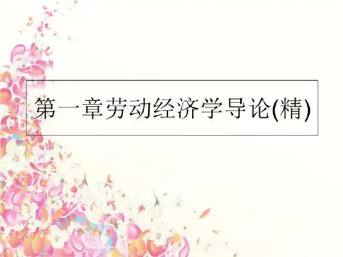 最新第一章劳动经济学导论(精)PPT课件