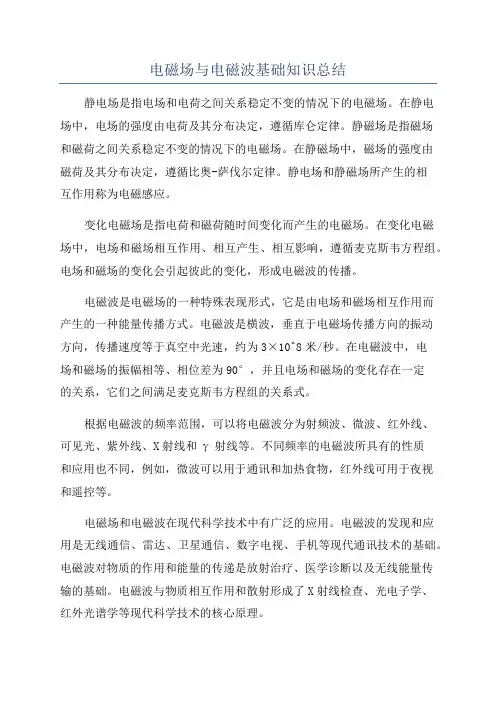 电磁场与电磁波基础知识总结