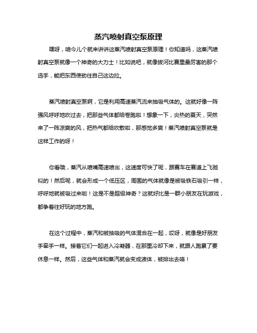 蒸汽喷射真空泵原理