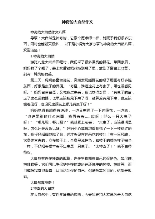 神奇的大自然作文八篇