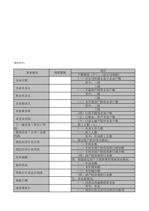 基本情况表【财务管理.系列表格】