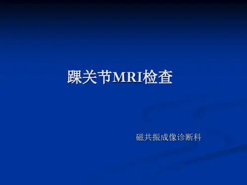 踝关节的MR诊断和解剖——精品课件