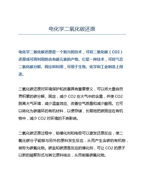 电化学二氧化碳还原