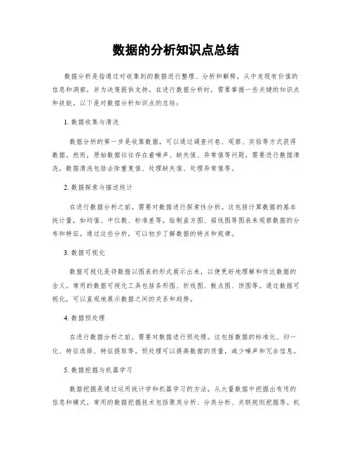 数据的分析知识点总结