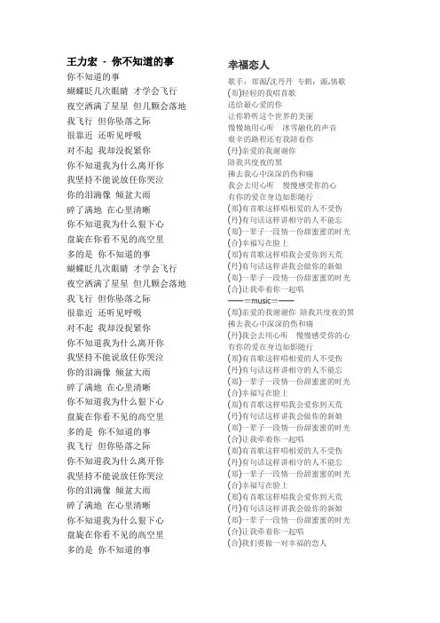 王力宏的歌词