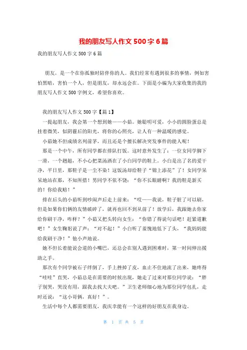 我的朋友写人作文500字6篇