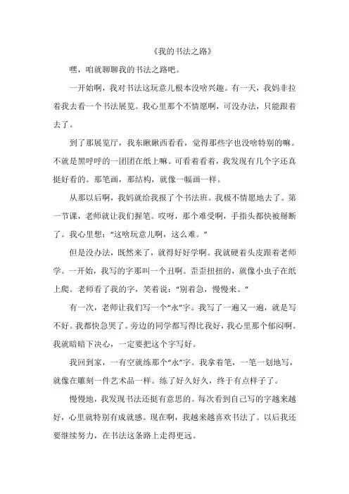 《我的书法之路》作文
