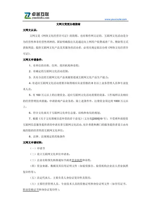 文网文变更办理指南