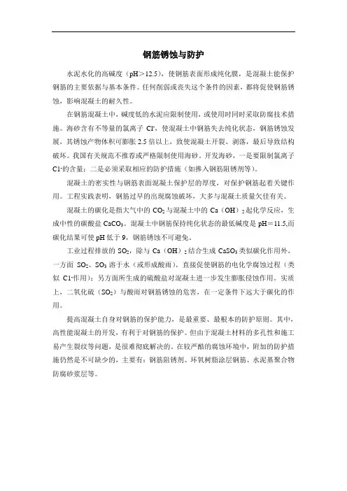 钢筋锈蚀与防护