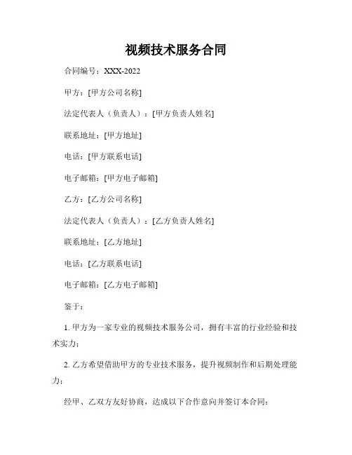视频技术服务合同