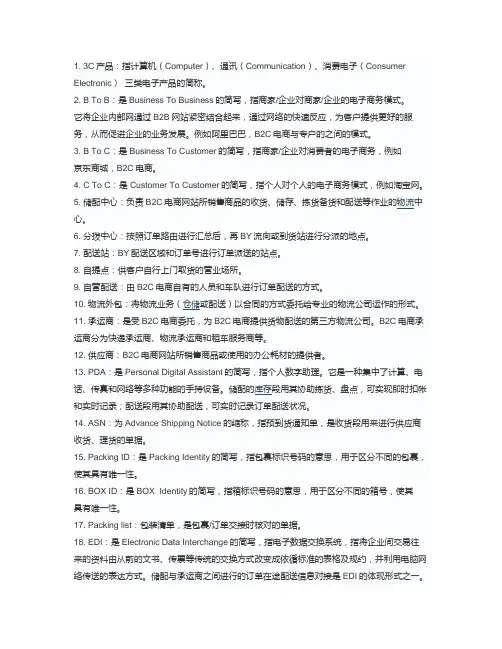 电商术语