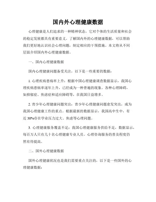 国内外心理健康数据