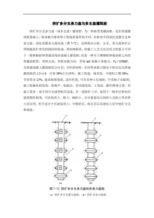 挤扩多分支承力盘与多支盘灌筑桩