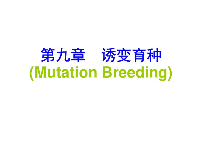 第九章  诱变育种(Mutation Breeding)