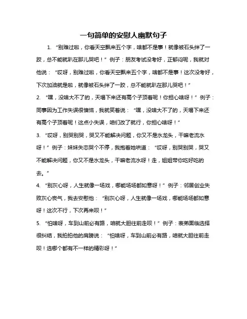 一句简单的安慰人幽默句子