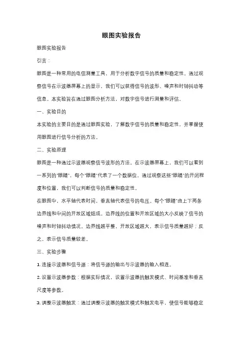 眼图实验报告