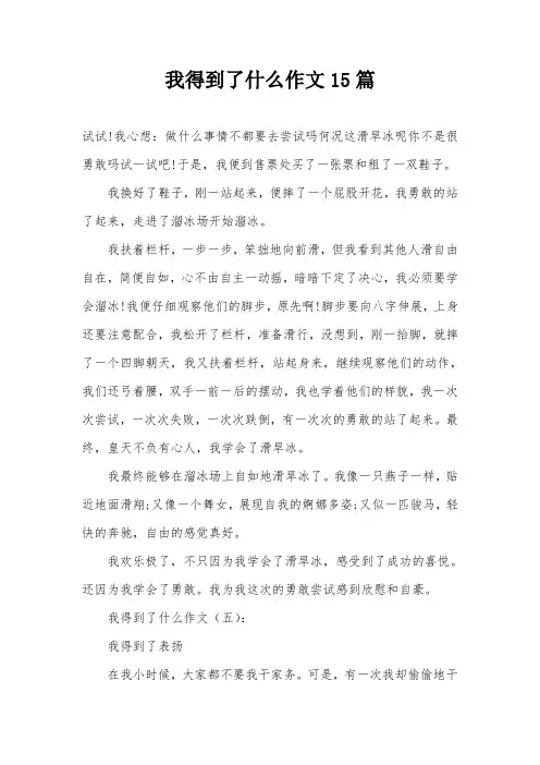 我得到了什么作文15篇
