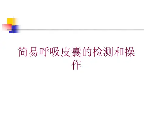 简易呼吸皮囊的检测和操作培训ppt课件
