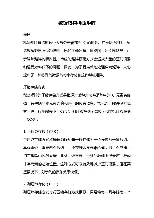 数据结构稀疏矩阵