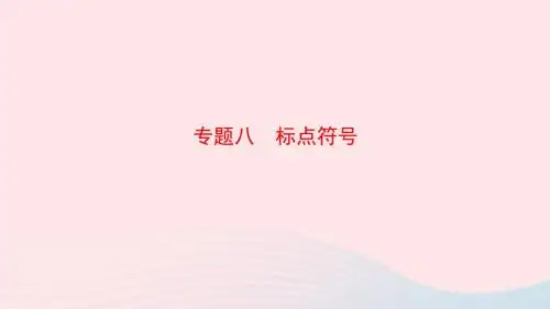 山东省泰安市2019年中考语文专题复习八标点符号课件