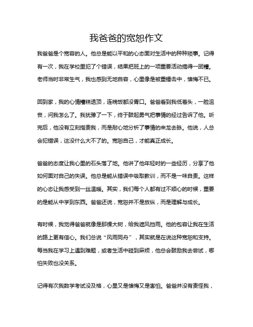 我爸爸的宽恕作文