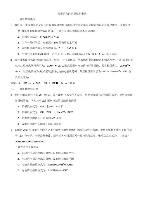 形形色色的燃料电池含答案.doc