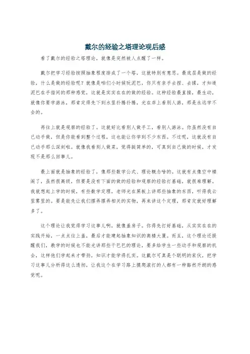 戴尔的经验之塔理论观后感