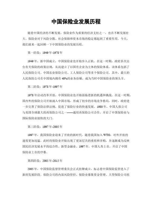 中国保险业发展历程