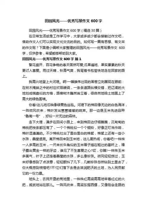 田园风光——优秀写景作文600字（精选30篇）