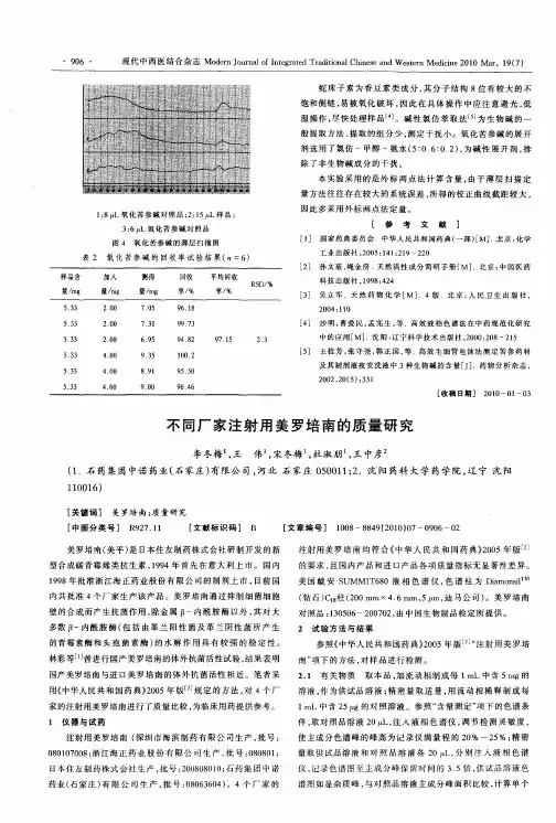不同厂家注射用美罗培南的质量研究