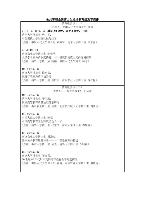 教育组会议议程