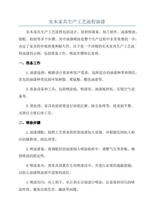 实木家具生产工艺流程油漆
