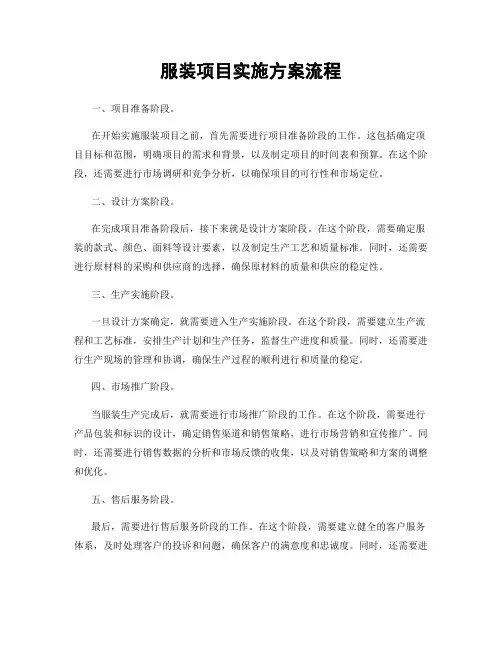 服装项目实施方案流程