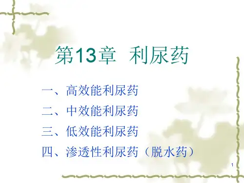 药理学 第13章 利尿药