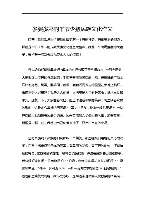 多姿多彩的毕节少数民族文化作文