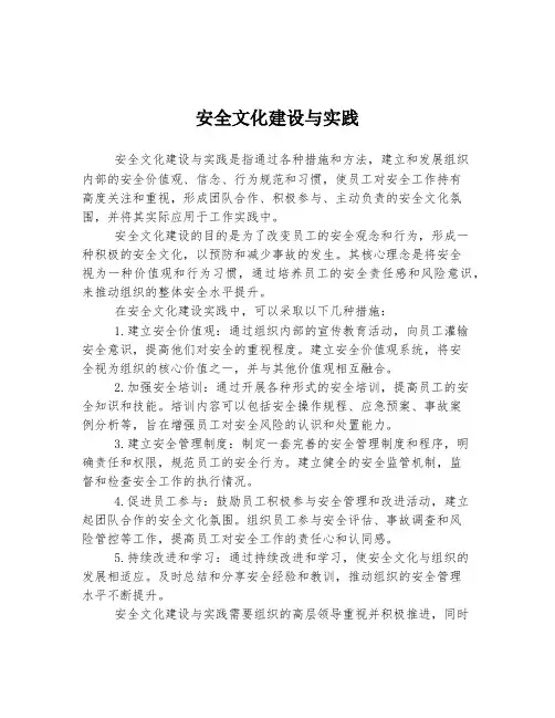 安全文化建设与实践