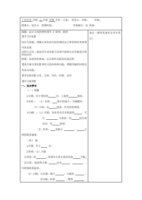 12.2 人体的神经调节2