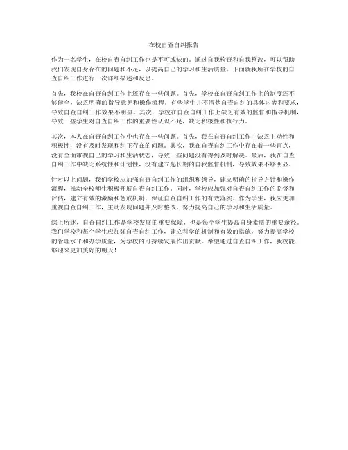 在校自查自纠报告