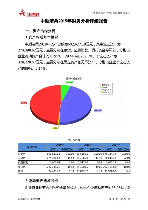 中顺洁柔2019年财务分析详细报告