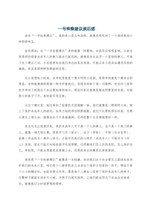 一号检察建议读后感