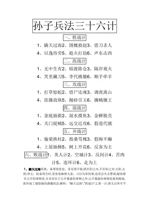 孙子兵法三十六计