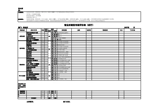 供水营业所绩效考核评价表1