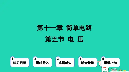 2024九年级物理全册第11章简单电路11.5电压上课课件新届北师大届