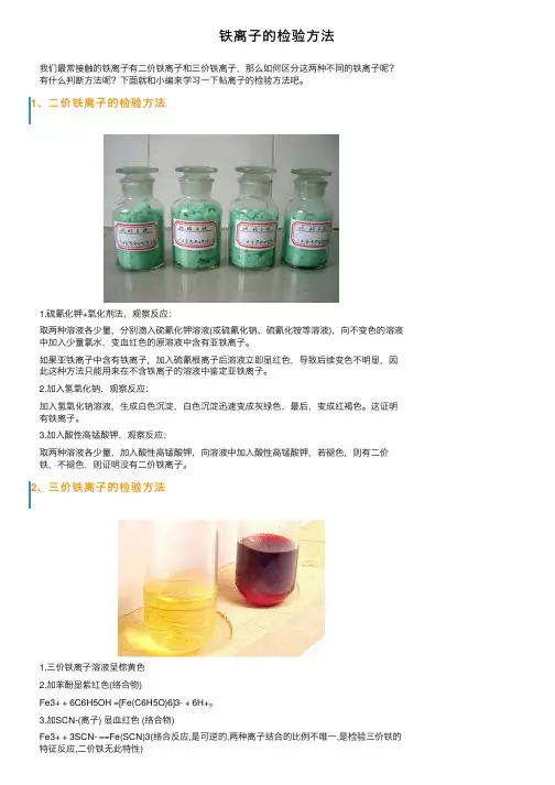 铁离子的检验方法