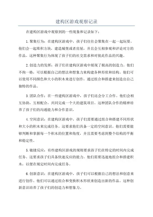 建构区游戏观察记录